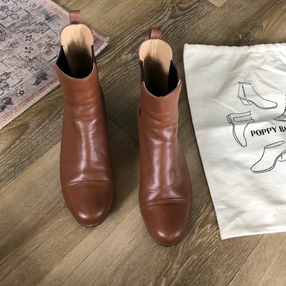 Poppy Barley Cognac Leather Ankle Boots - Picture 3 of 11